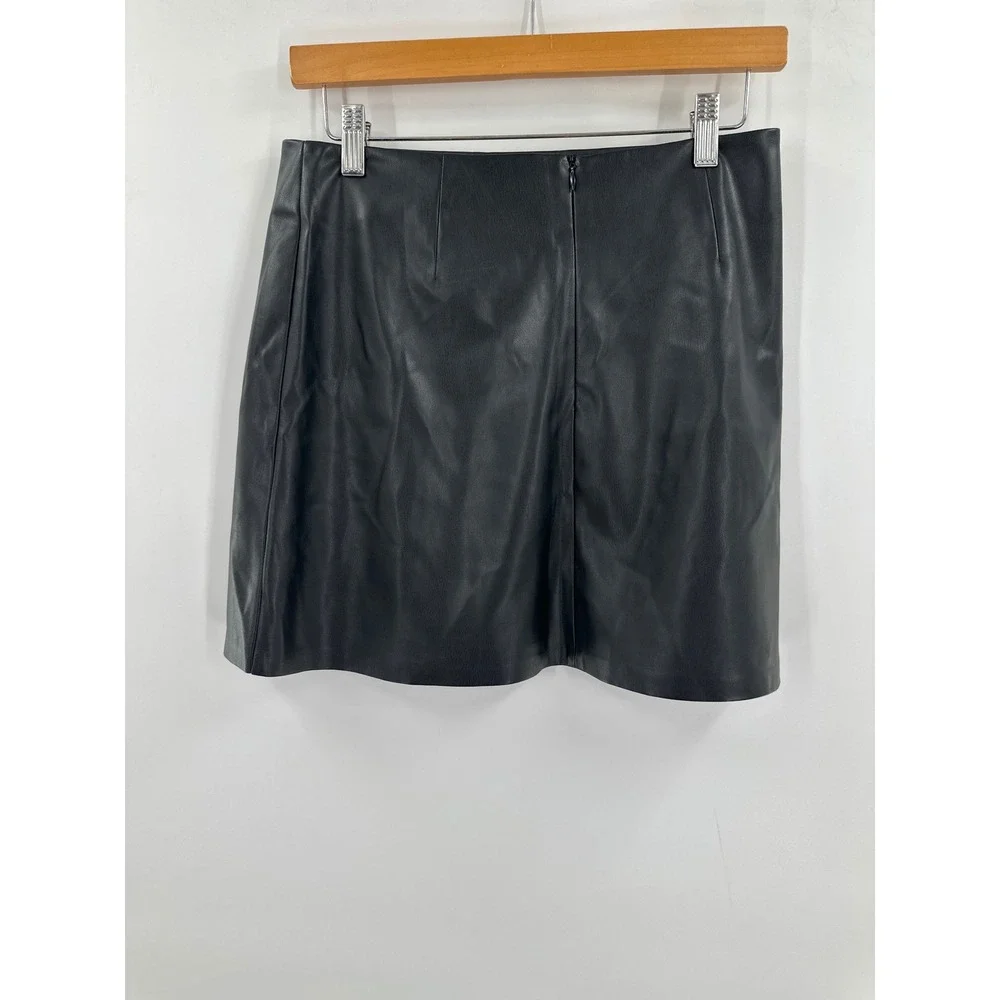 Z Supply Faux Leather Mini Skirt Black Small